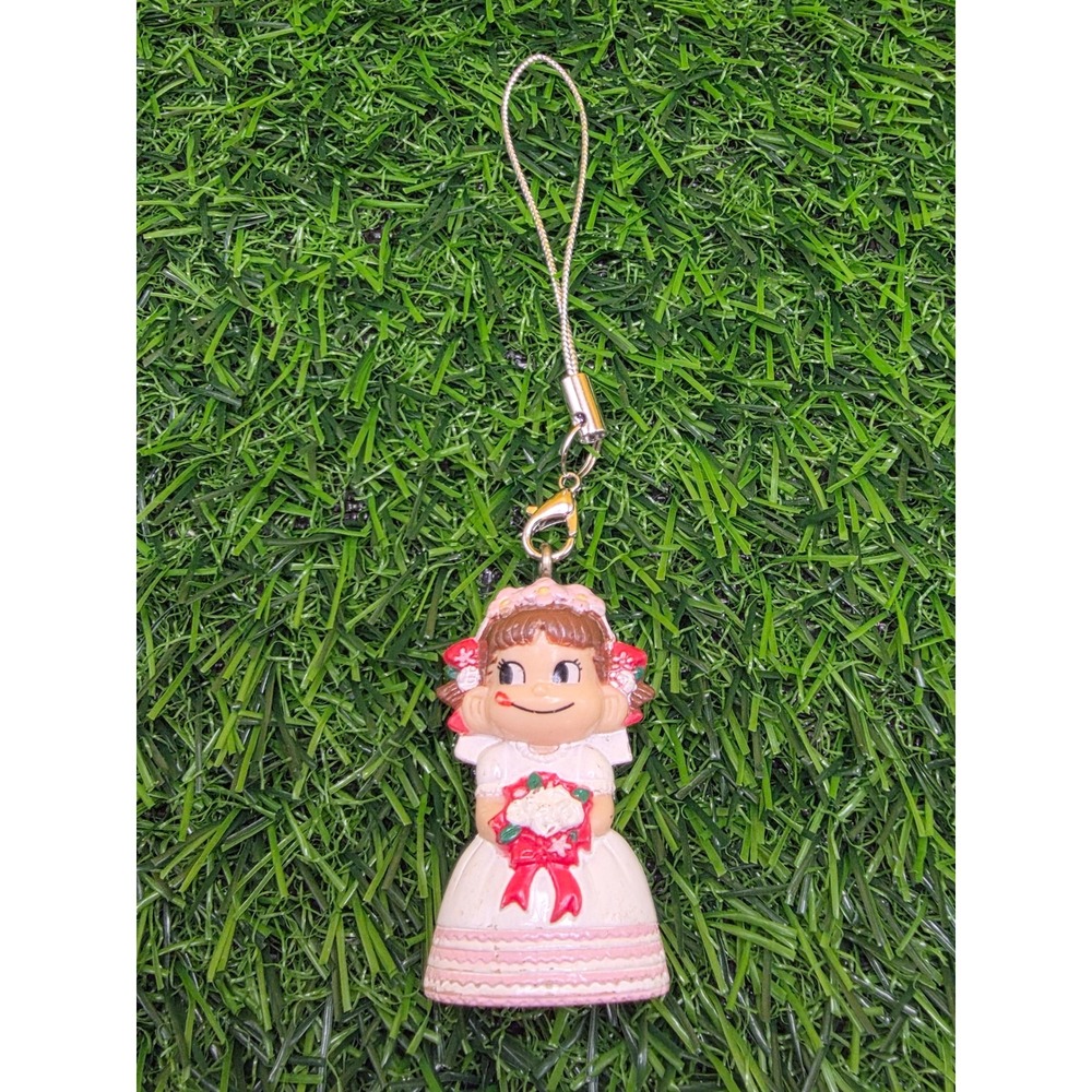Fujiya Peko Chan Bride Wedding Gown Mascot Phone Strap Bag Charm Pink White